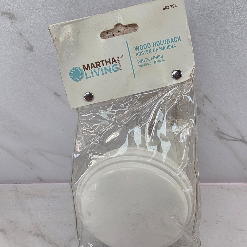 Martha Stewart‎ Living Wood Holdback White Finish Window Curtain